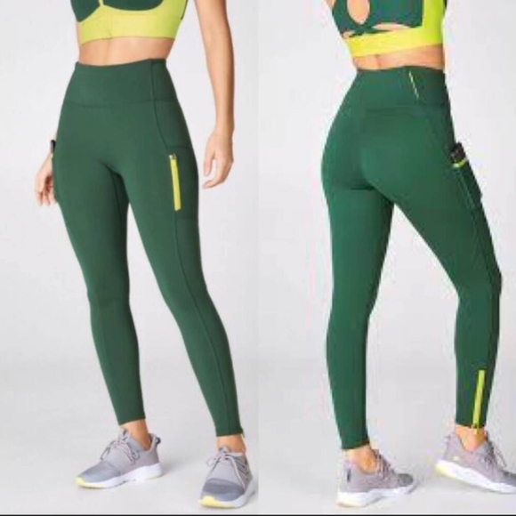 Fabletics Green Trinity Motion365 HW Utility Leggings Small - Picture 2 of 5